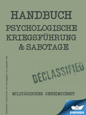 cover image of Handbuch--Psychologische Kriegsführung und Sabbotage